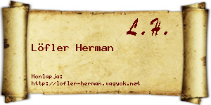 Löfler Herman névjegykártya